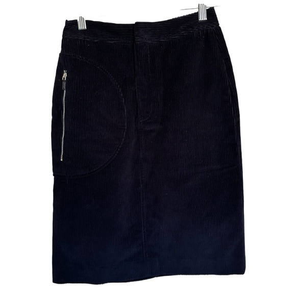 Nehera Corduroy Navy Blue Midi Skirt Size 4 - Picture 1 of 12